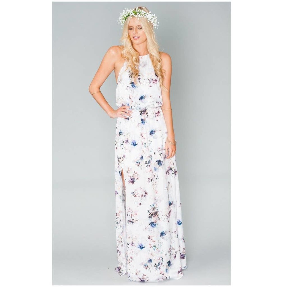 Show Me Your MuMu Heather Halter Maxi Gown Dress - Picture 2 of 4